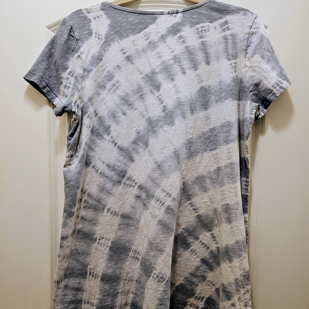 J. Jill Tie Dye Tunic Medium Tall Blue Gray Soft Knit Coastal Top - Picture 5 of 7